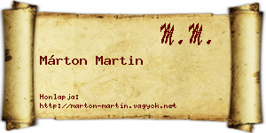 Márton Martin névjegykártya